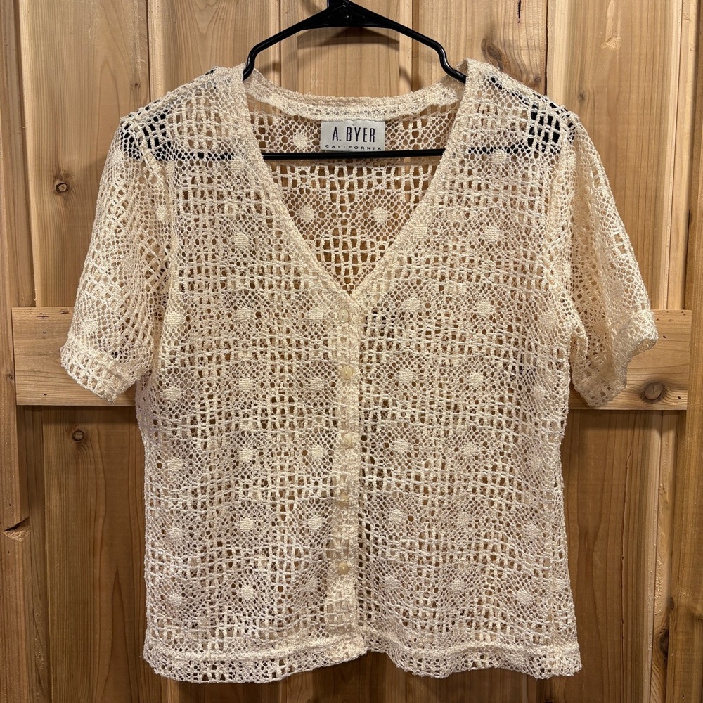 Vintage 90s A.Byer Lace Cardigan